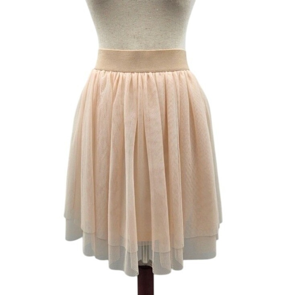 1. State Blush Pink Tulle Mesh Mini Skirt Tutu Exposed Zipper Size L